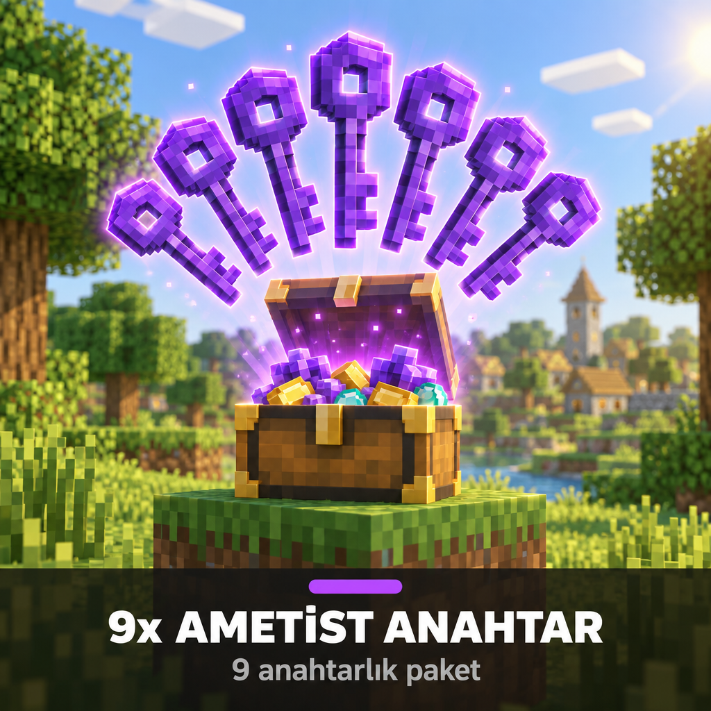 9x Ametist Anahtar