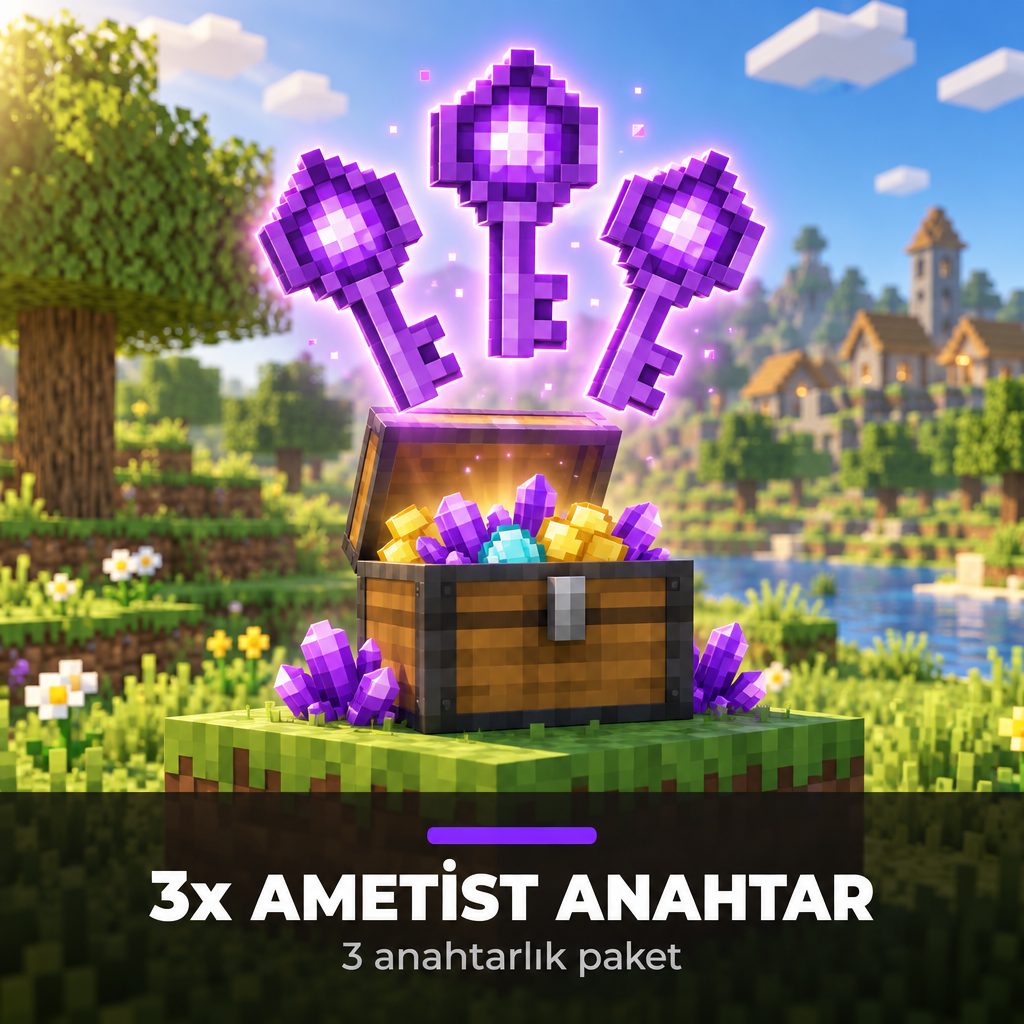 3x Ametist Anahtar
